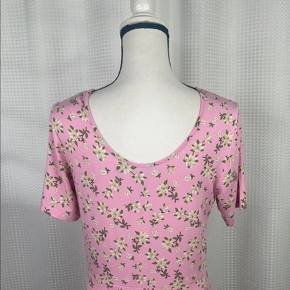 Draper James Tammy T-Shirt Dress Midi Stretch Magnolia Print NWT Sz M